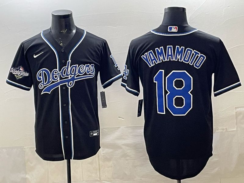 Men 2026 Nike Los Angeles Dodgers #18 Yamamoto Black Game MLB Jersey 041